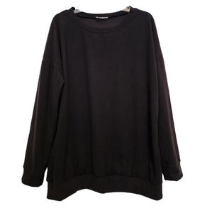 Blumin black long sleeve round neckline pullover top SZ 1XL